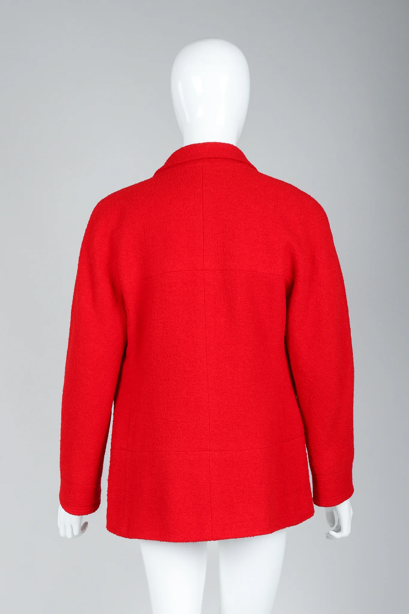Curved Lapel Bouclé Jacket - Image 6