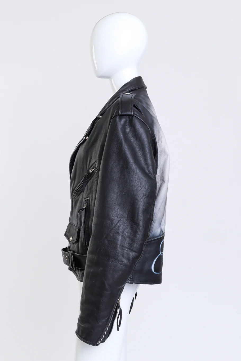 Custom Elvis Leather Biker Jacket - Image 2