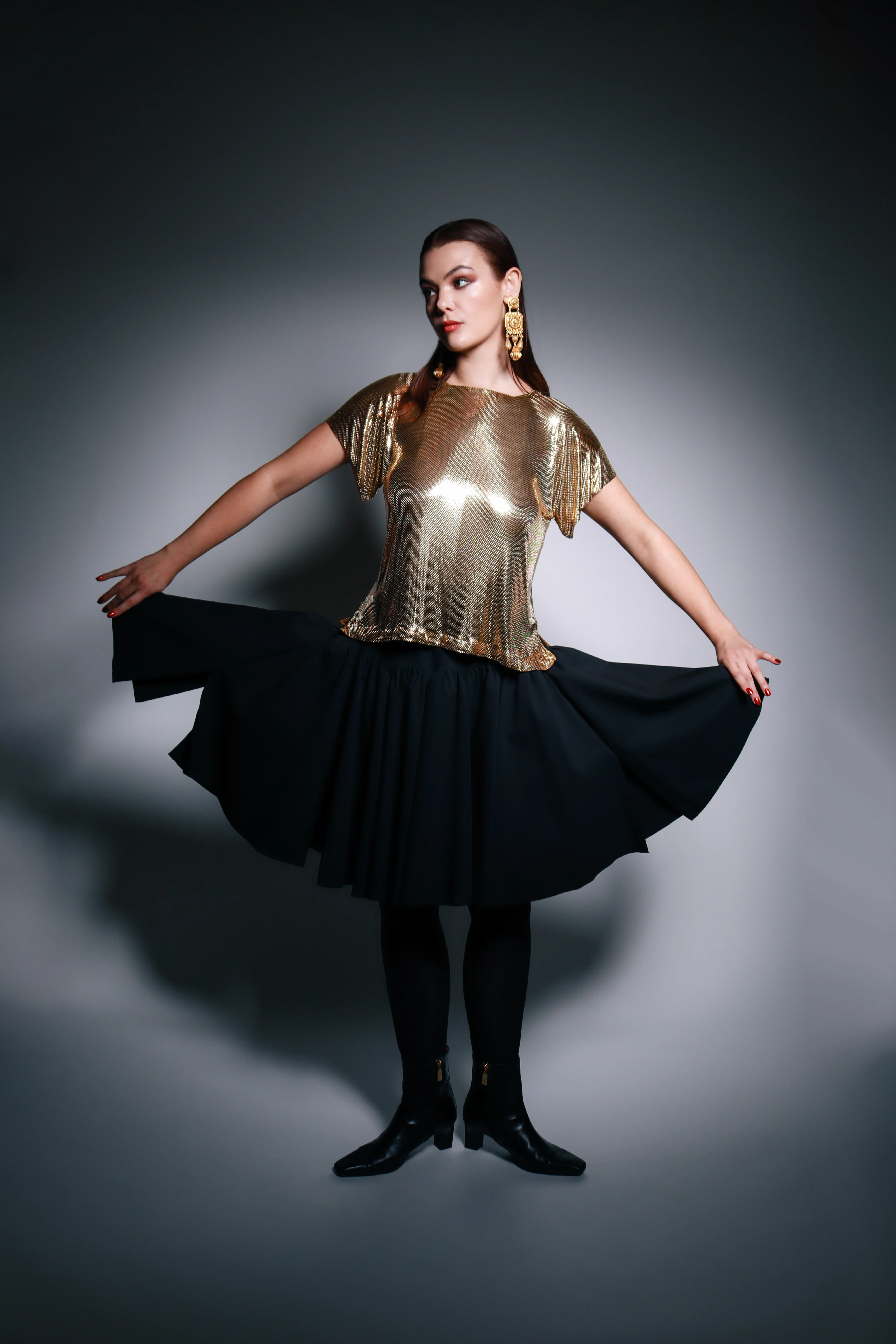 Cut Away High Waisted Skater Skirt - Image 2