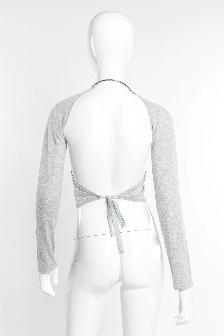Cut-Out Sleeve Ring Collar Halter Top - Image 4