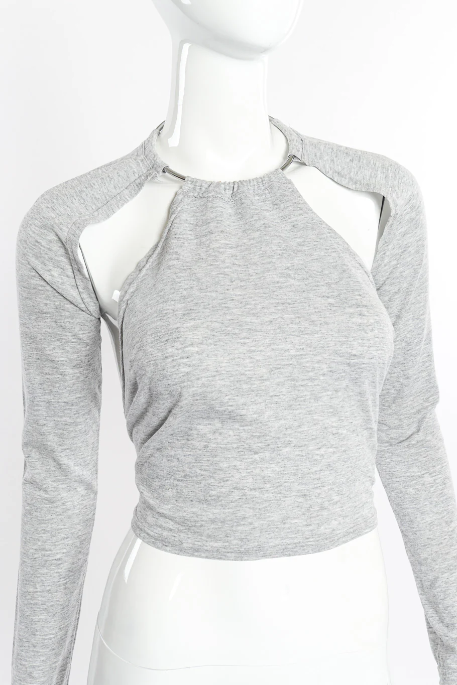 Cut-Out Sleeve Ring Collar Halter Top - Image 5