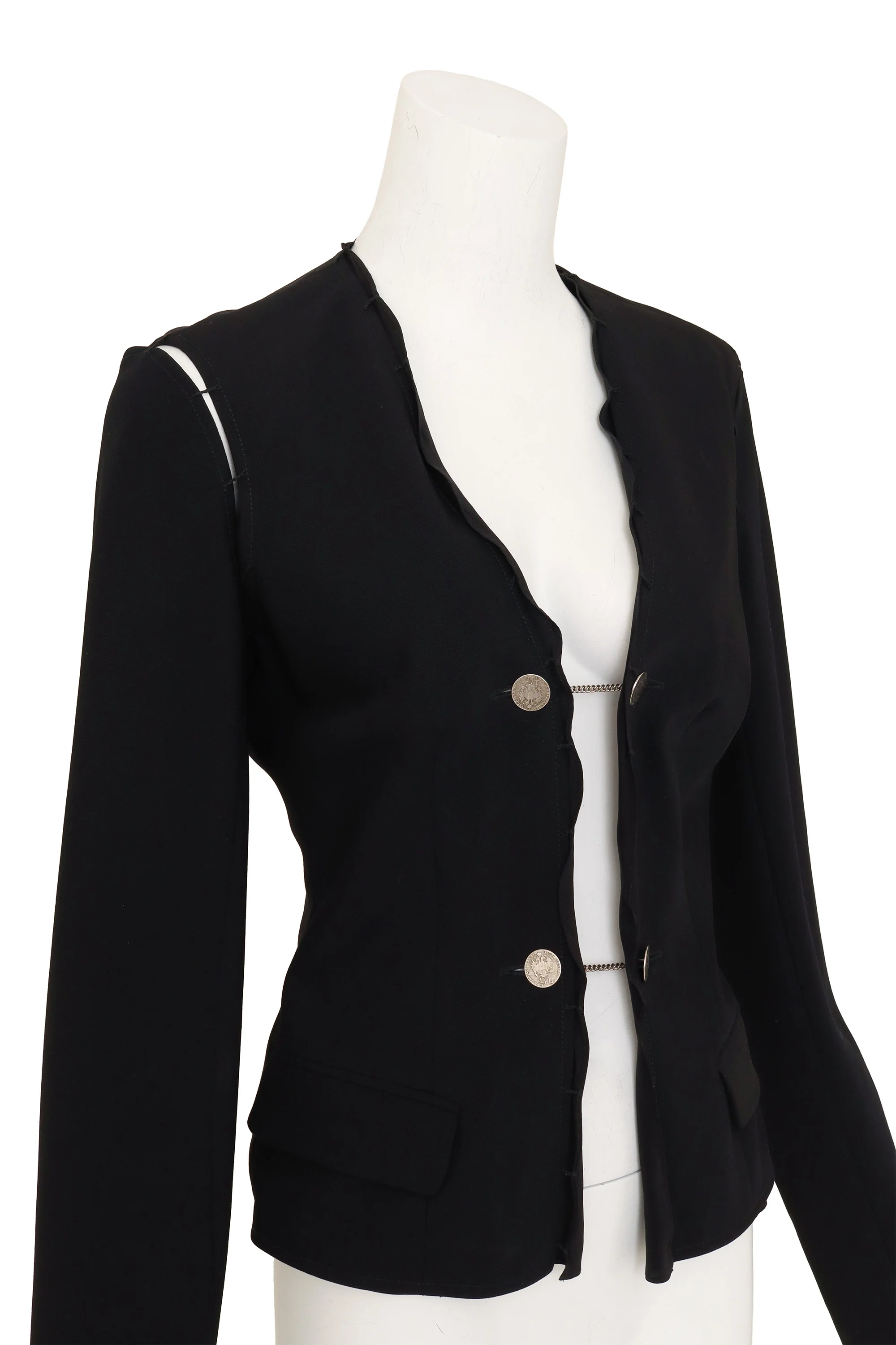 Cutout Coin Button Jacket - Image 2