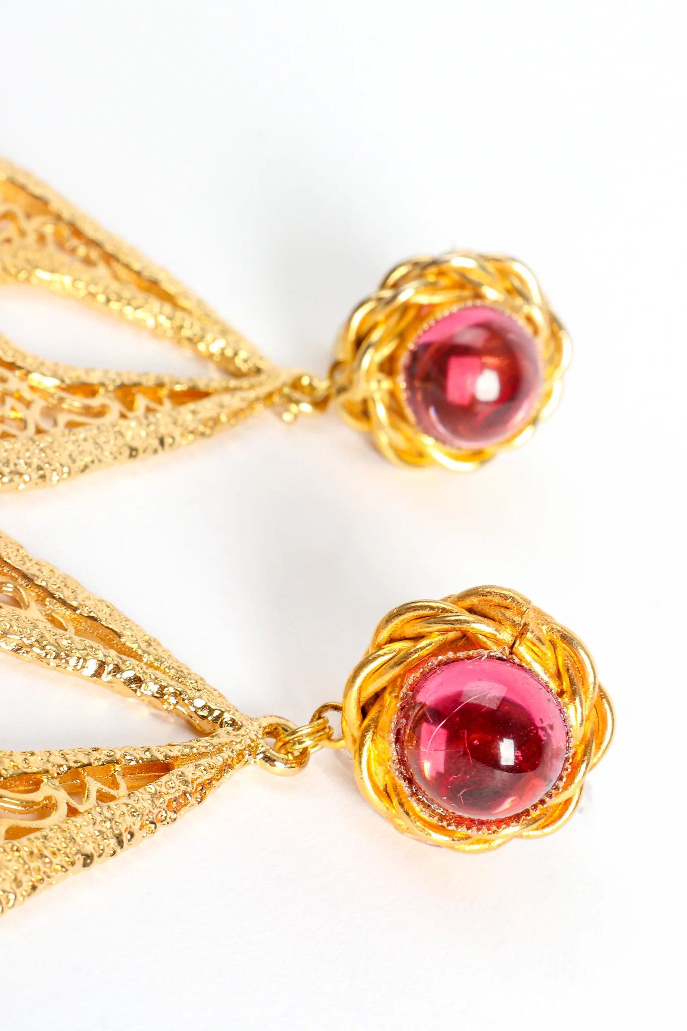 Cutout Filigree Teardrop Earrings - Image 6