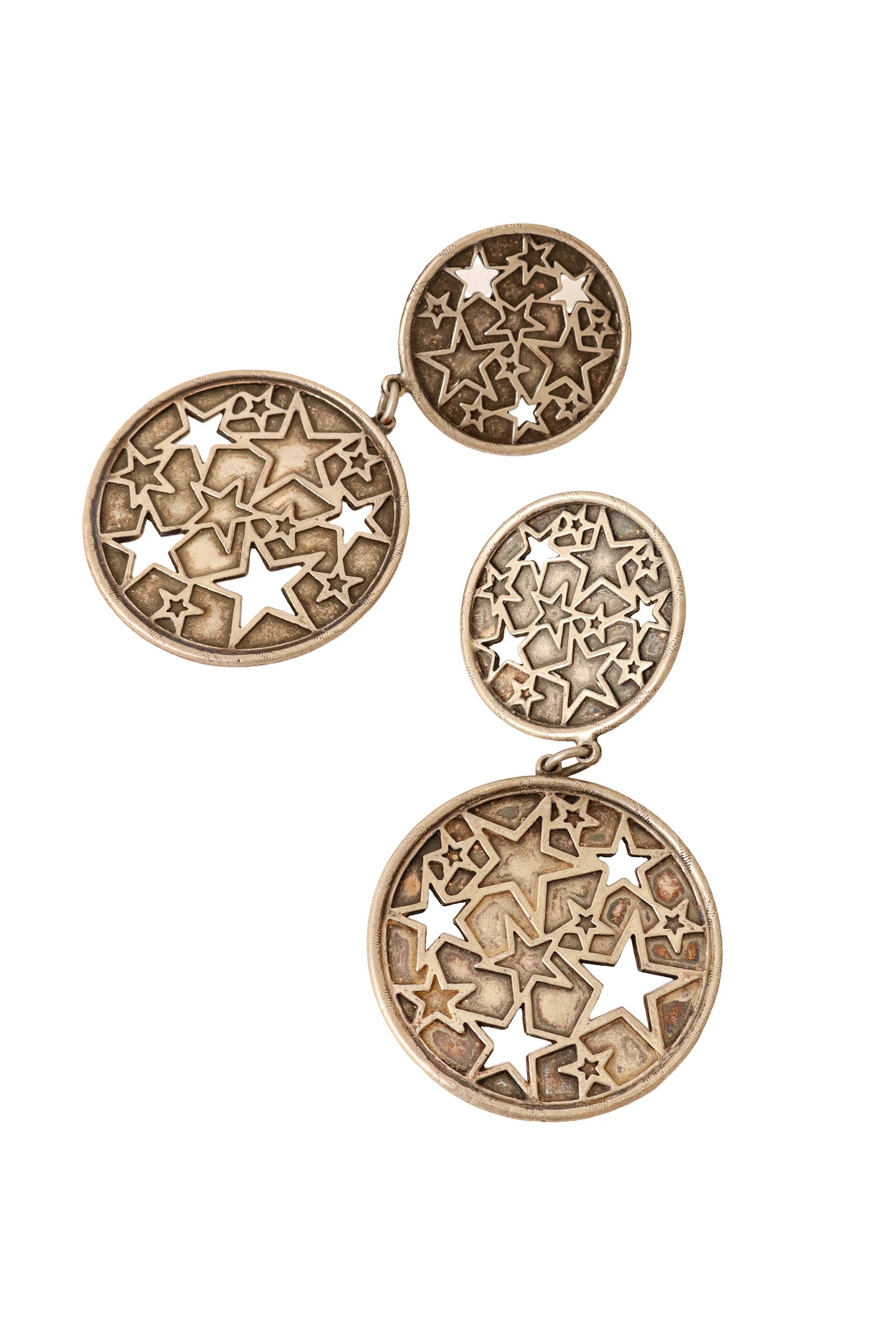 Cutout Star Disc Drop Earrings - Image 3