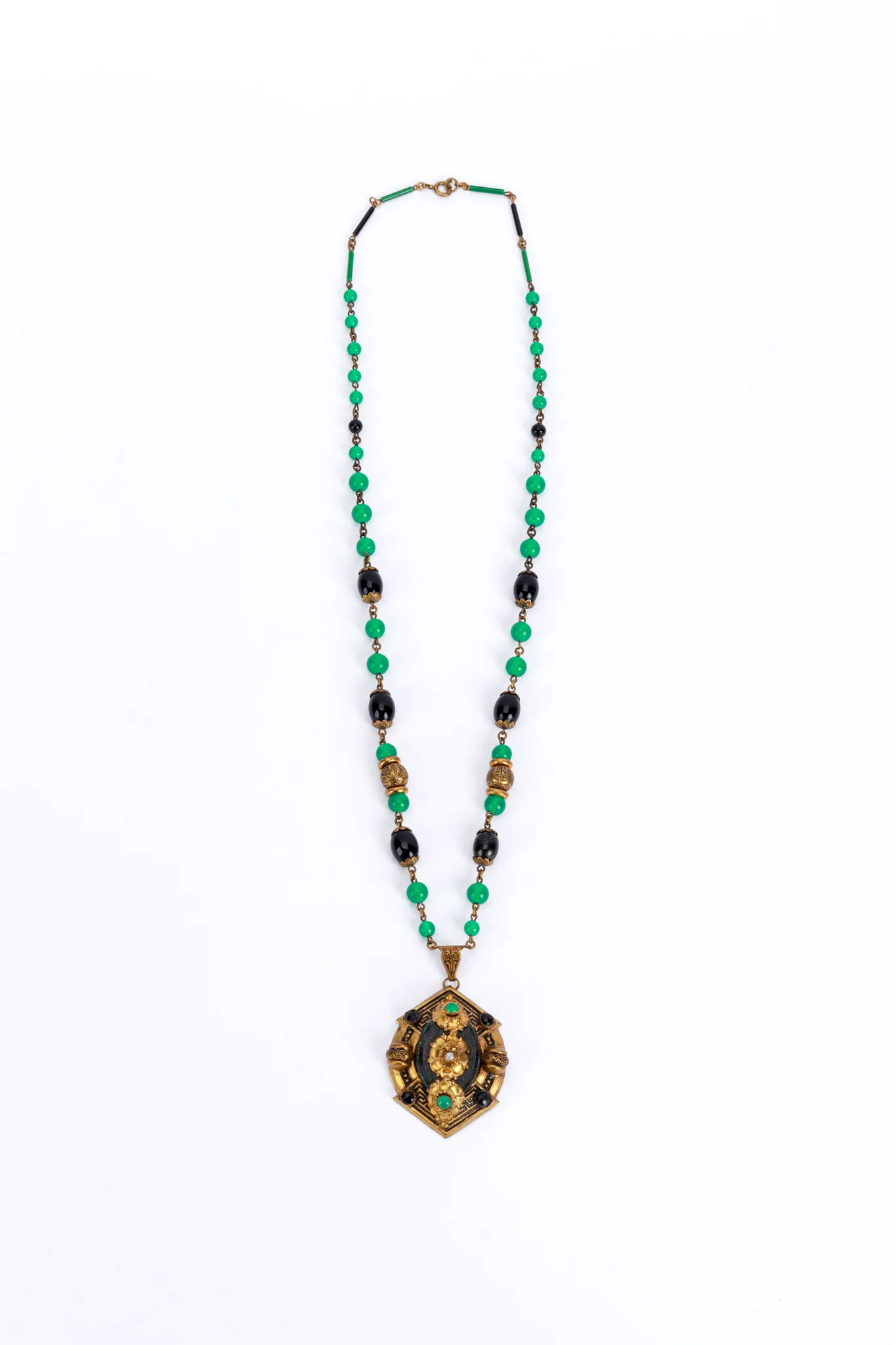 Czech Glass Beaded Pendant Necklace