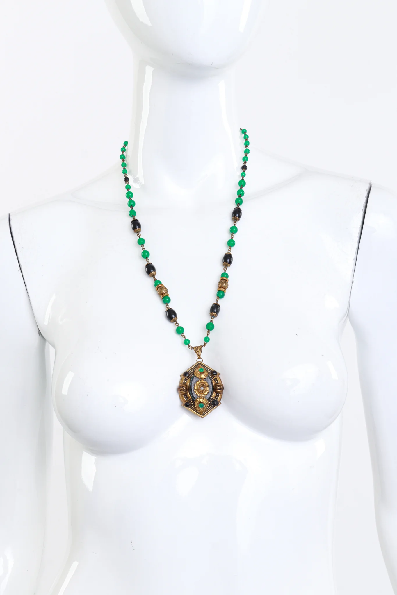 Czech Glass Beaded Pendant Necklace - Image 3