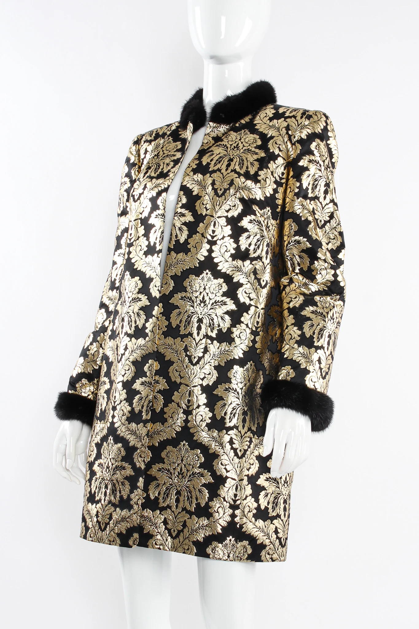 Damask Floral Lamé Coat - Image 2