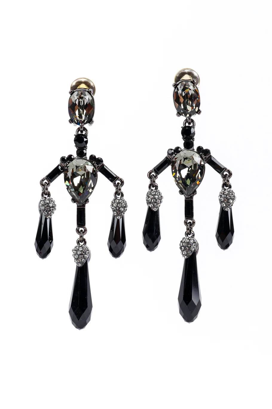 Dark Crystal Chandelier Drop Earrings