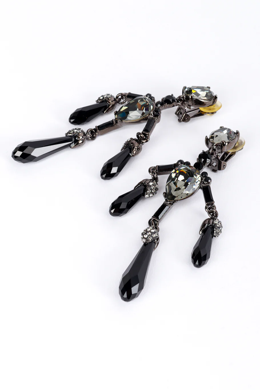 Dark Crystal Chandelier Drop Earrings - Image 3