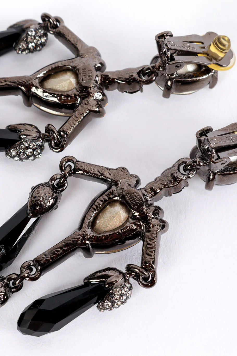 Dark Crystal Chandelier Drop Earrings - Image 6