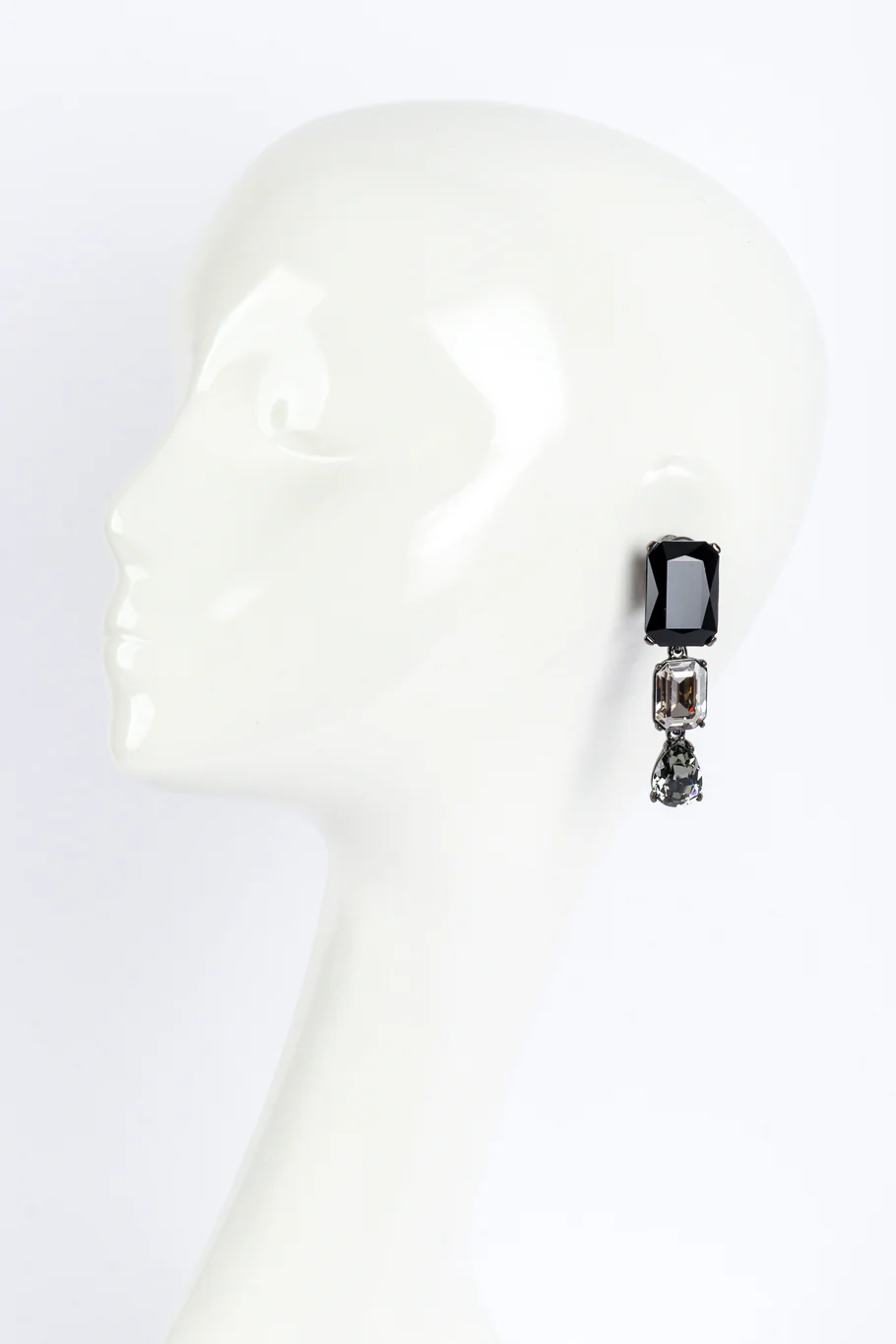 Dark Crystal Gem Drop Earrings - Image 2