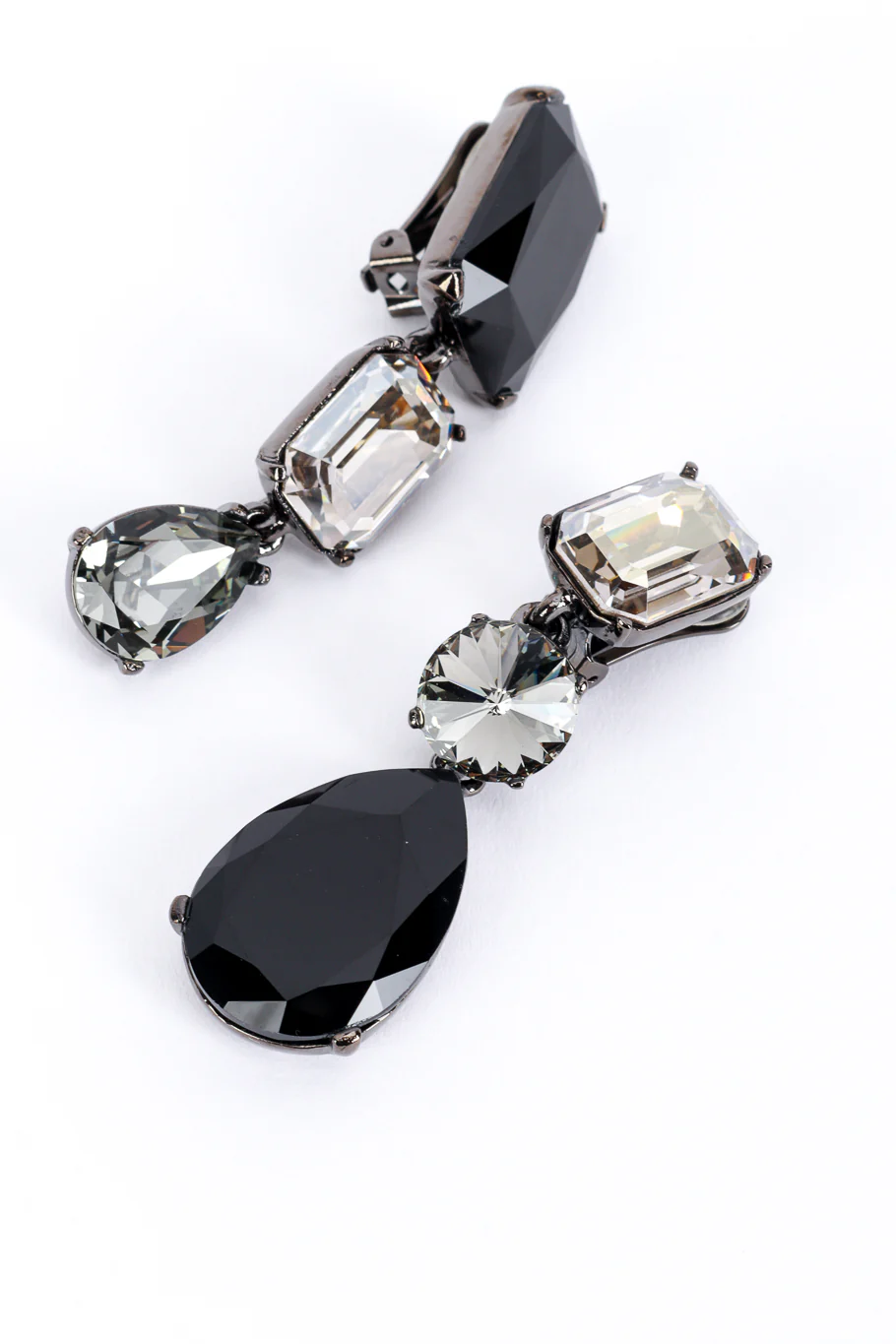 Dark Crystal Gem Drop Earrings - Image 3