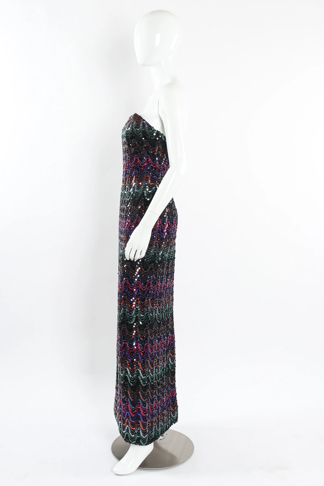 Rainbow Sequin Column Dress - Image 4