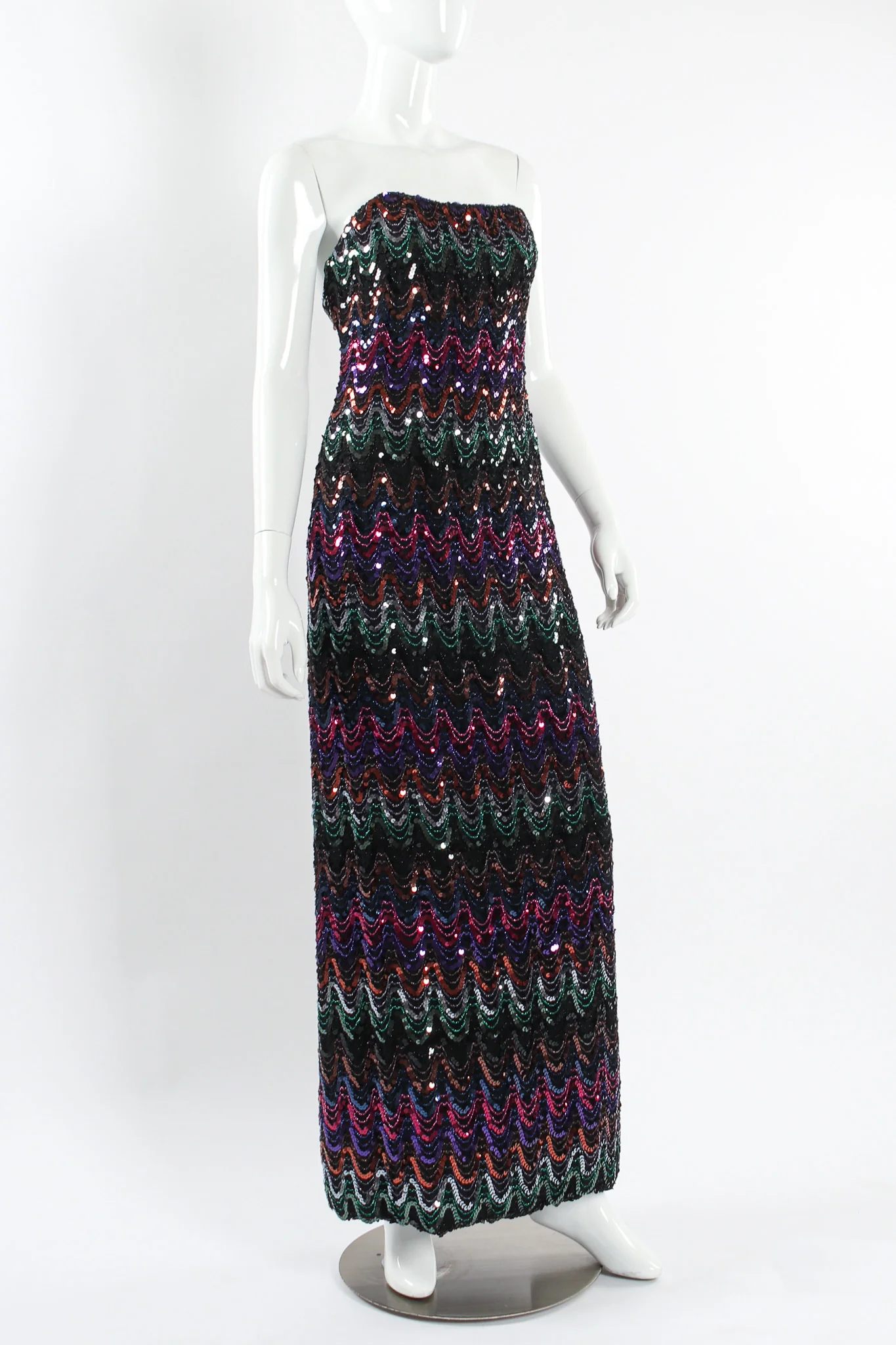 Rainbow Sequin Column Dress - Image 5