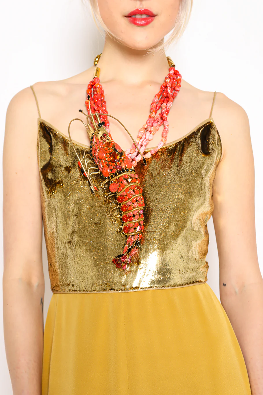 Jewel Lobster Brooch Necklace - Image 4