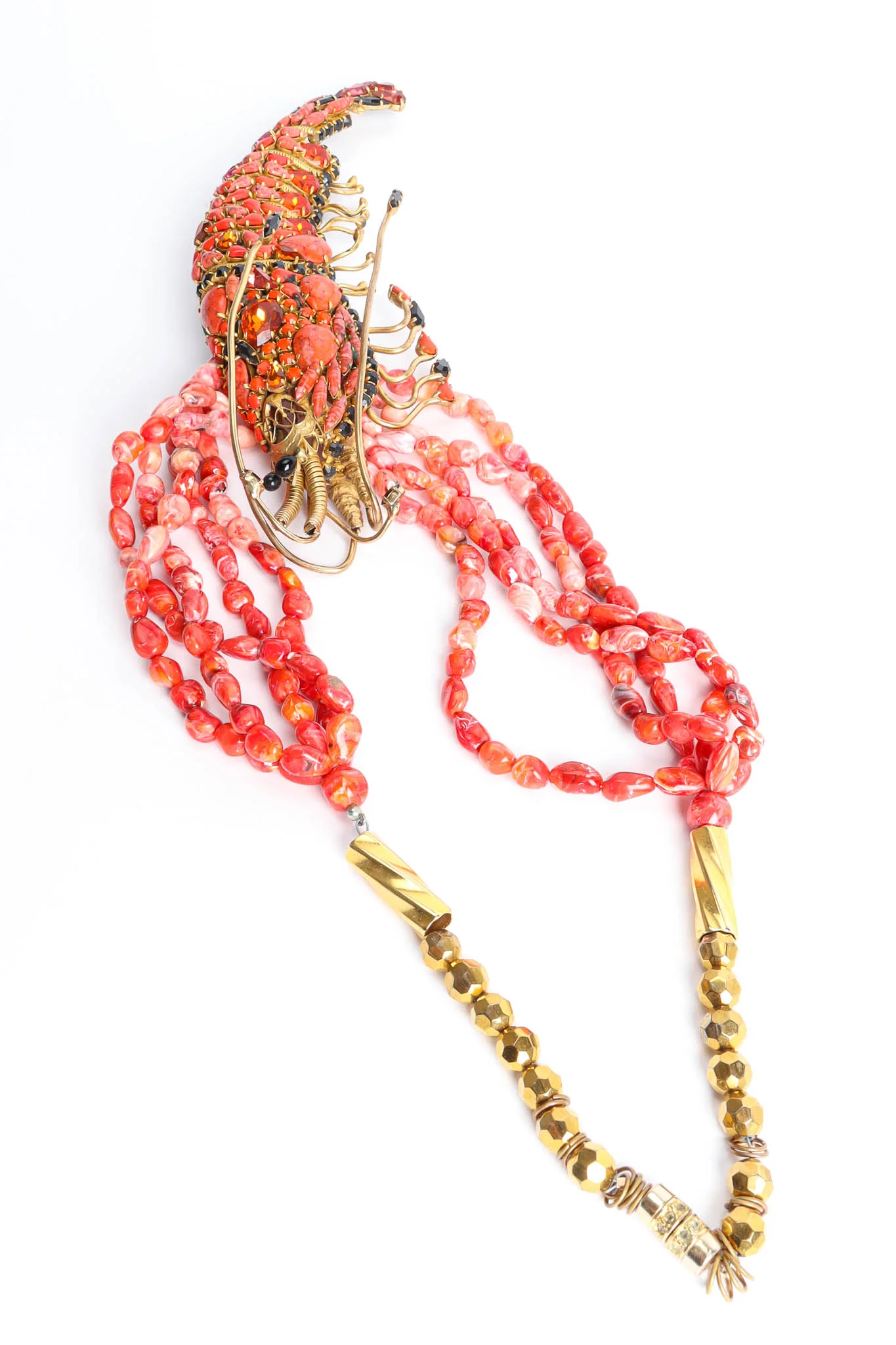 Jewel Lobster Brooch Necklace - Image 9