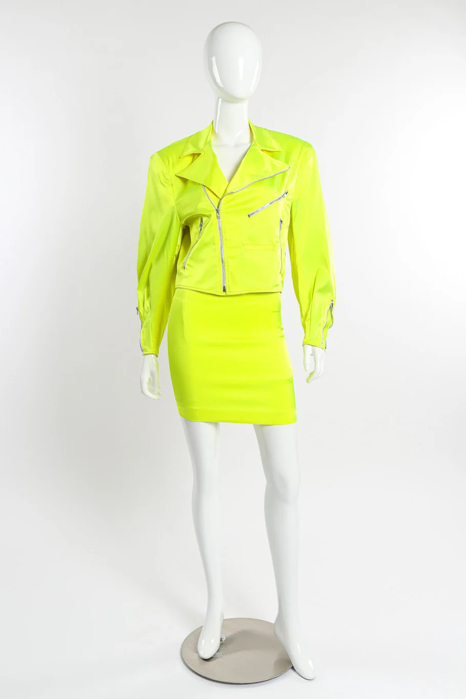 Day-Glo Moto Jacket & Skirt Set
