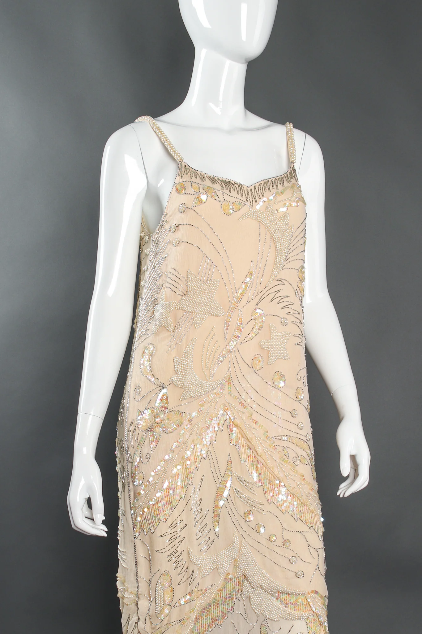 Deco Beaded Shift Slip Dress