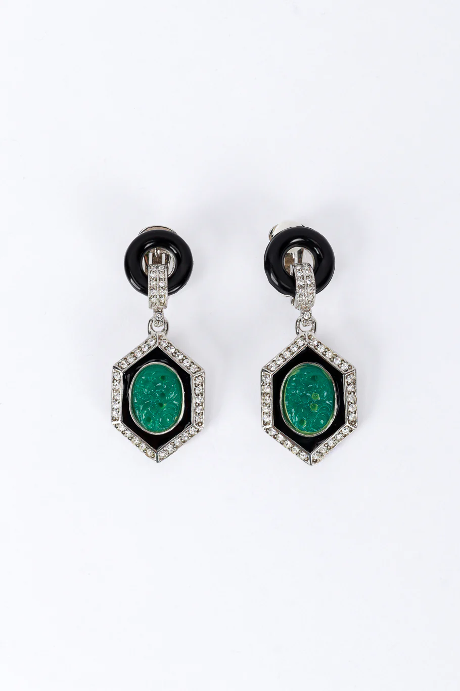 Deco Hexagon Drop Earrings