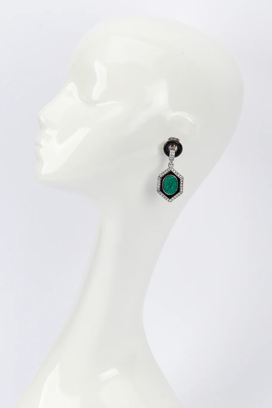 Deco Hexagon Drop Earrings - Image 3