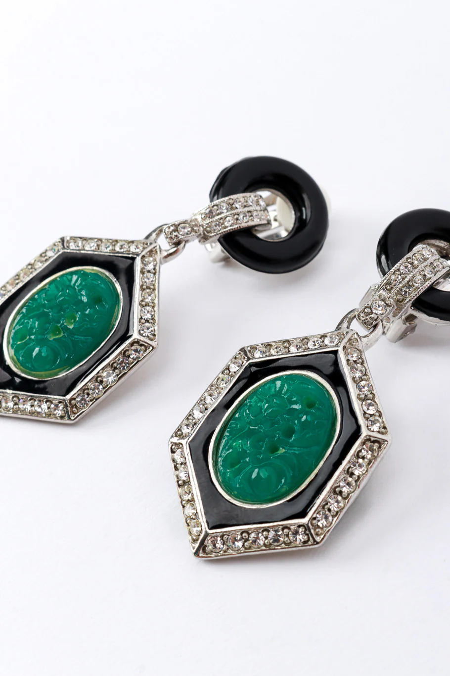 Deco Hexagon Drop Earrings - Image 4
