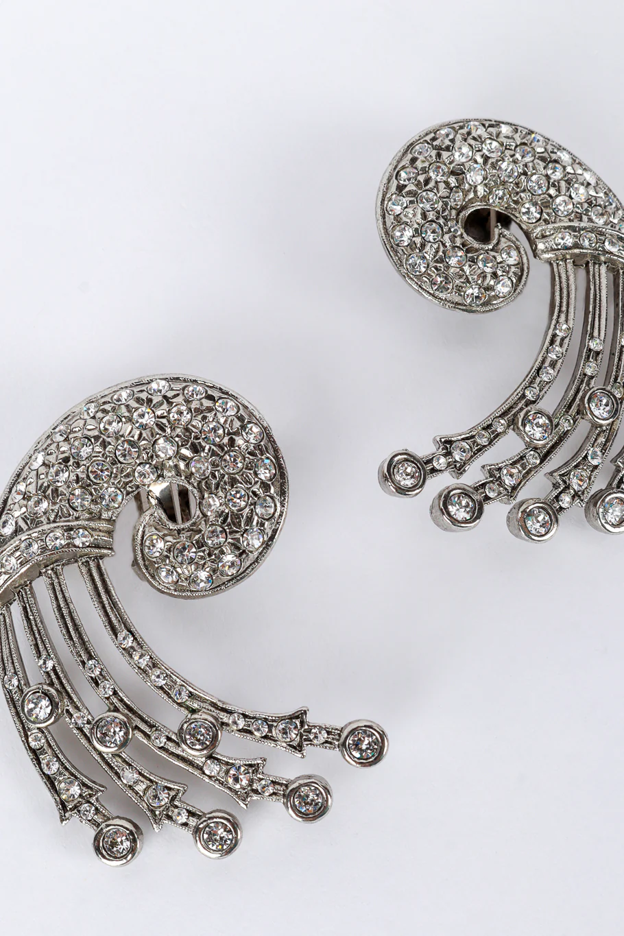 Deco Wave Rhinestone Earrings - Image 3