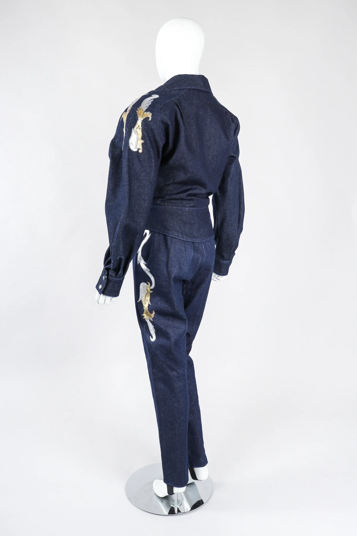 Denim Appliqué Moto Set - Image 5