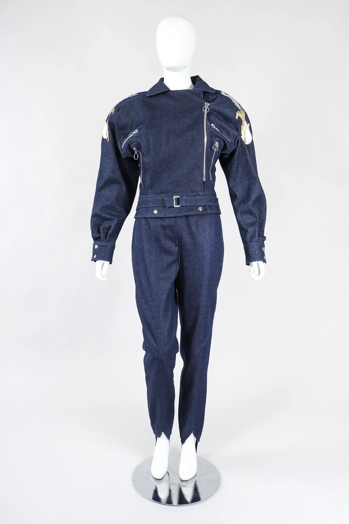 Denim Appliqué Moto Set - Image 7