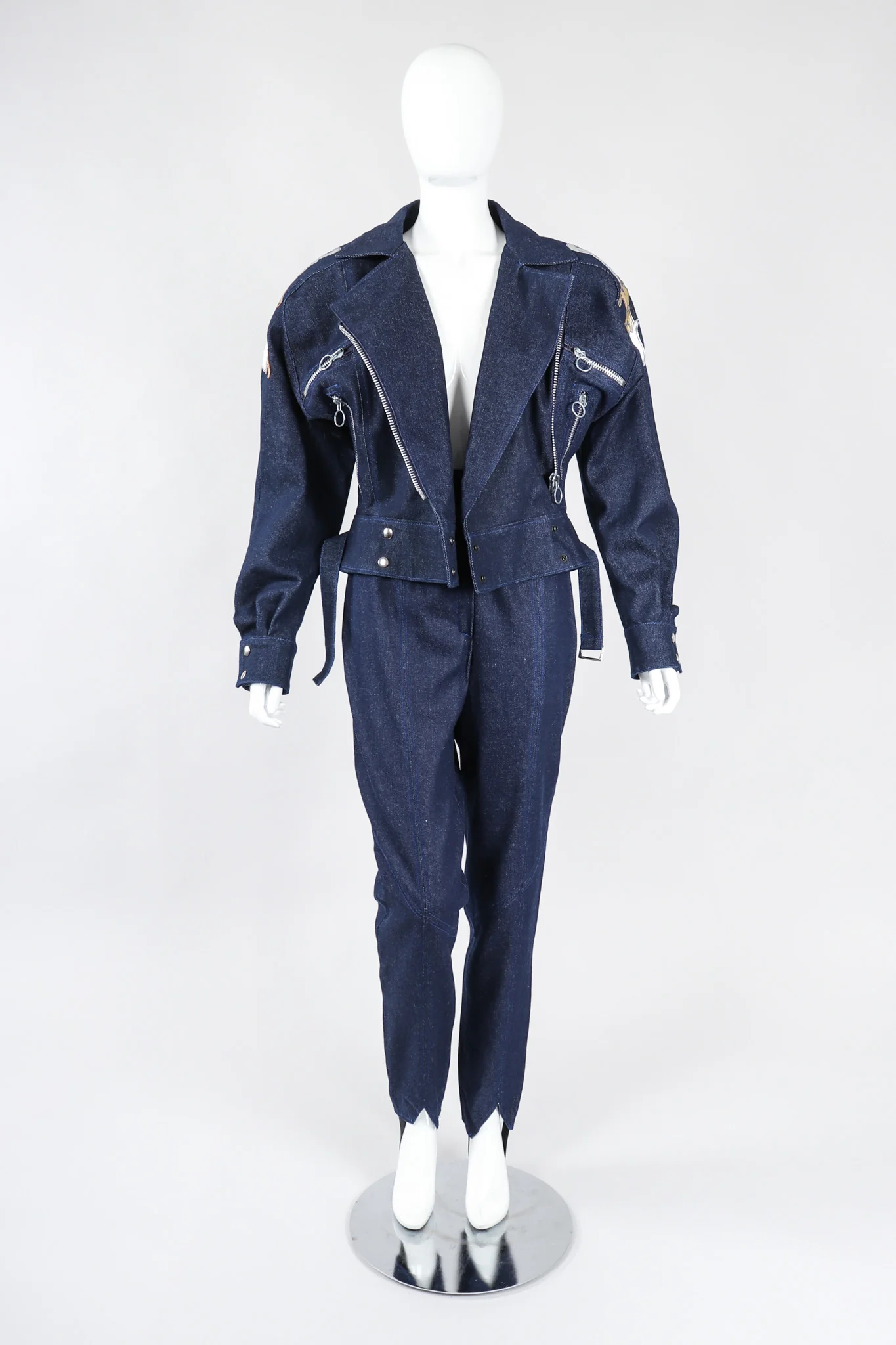 Denim Appliqué Moto Set - Image 8