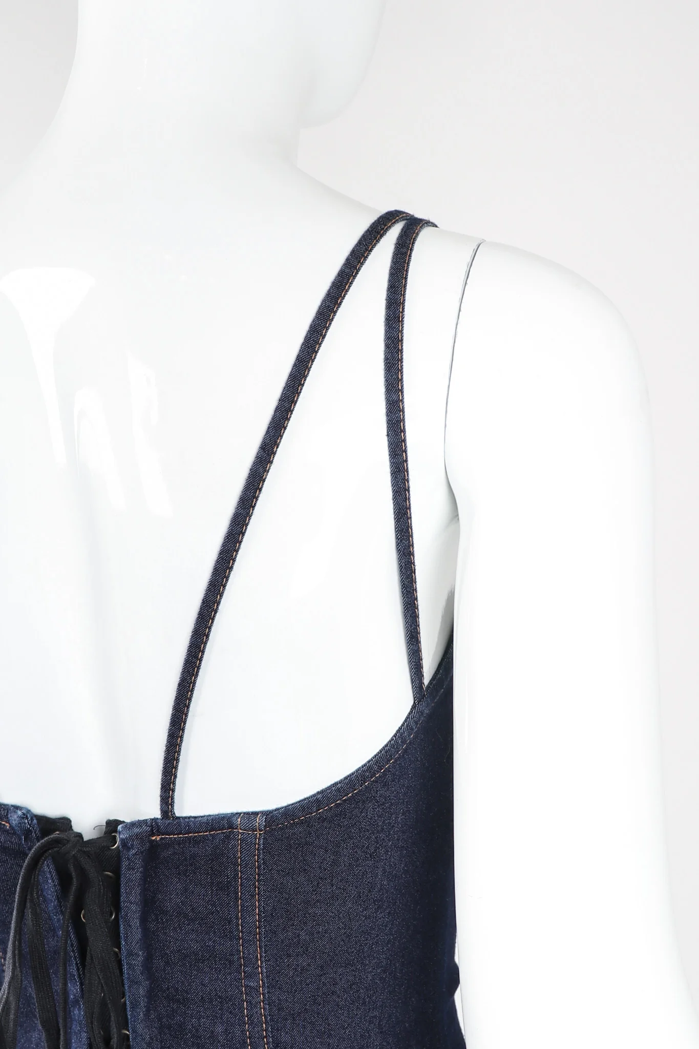 Denim Corset Slip Dress - Image 10