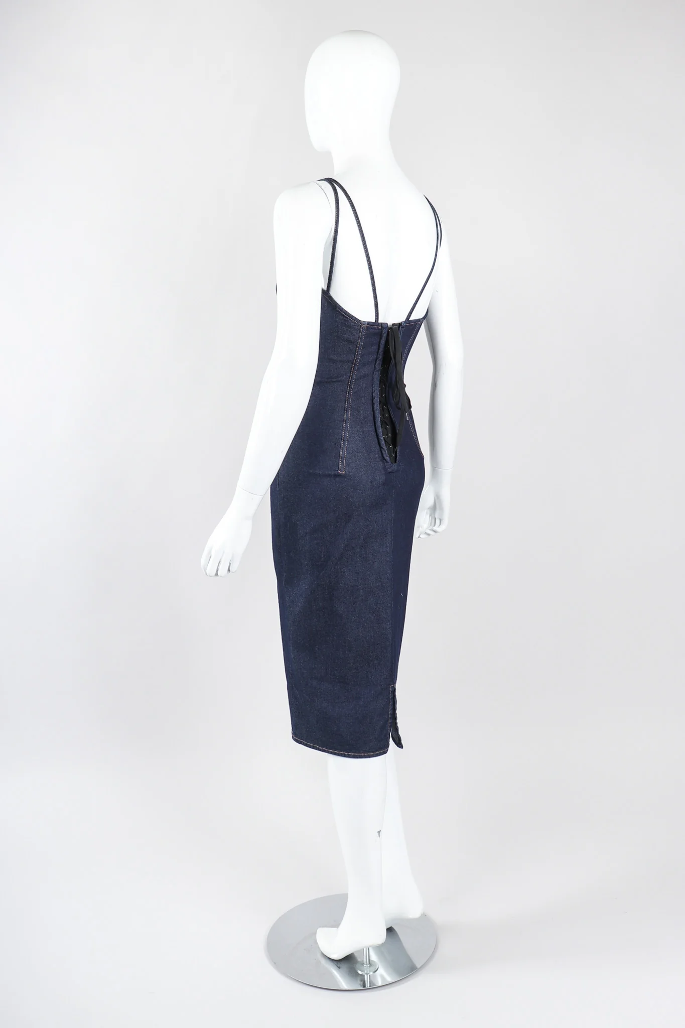 Denim Corset Slip Dress - Image 6