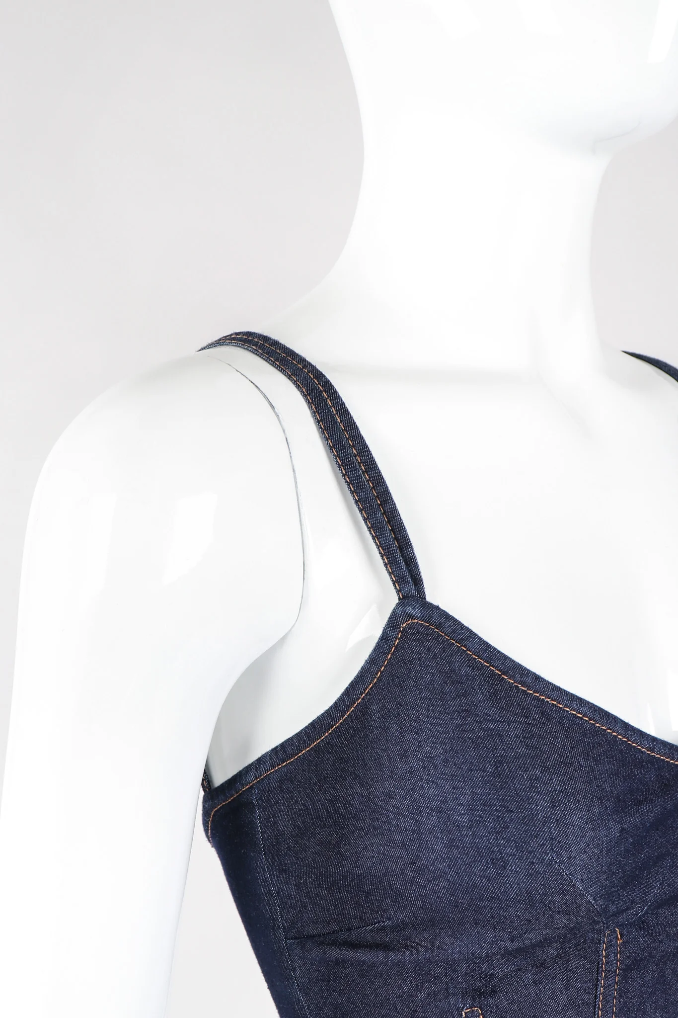 Denim Corset Slip Dress - Image 8