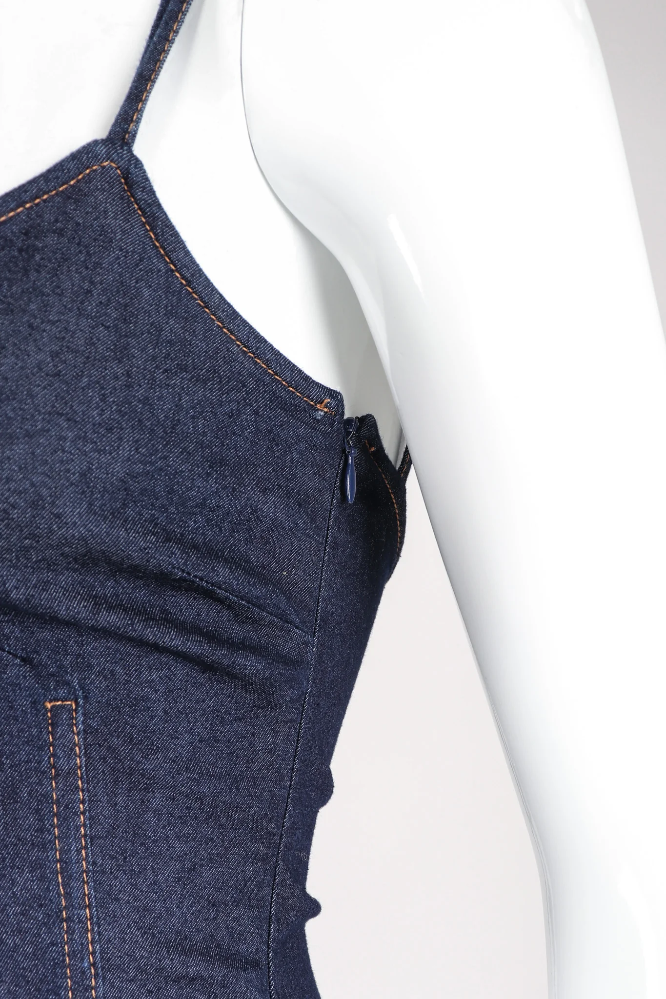 Denim Corset Slip Dress - Image 9
