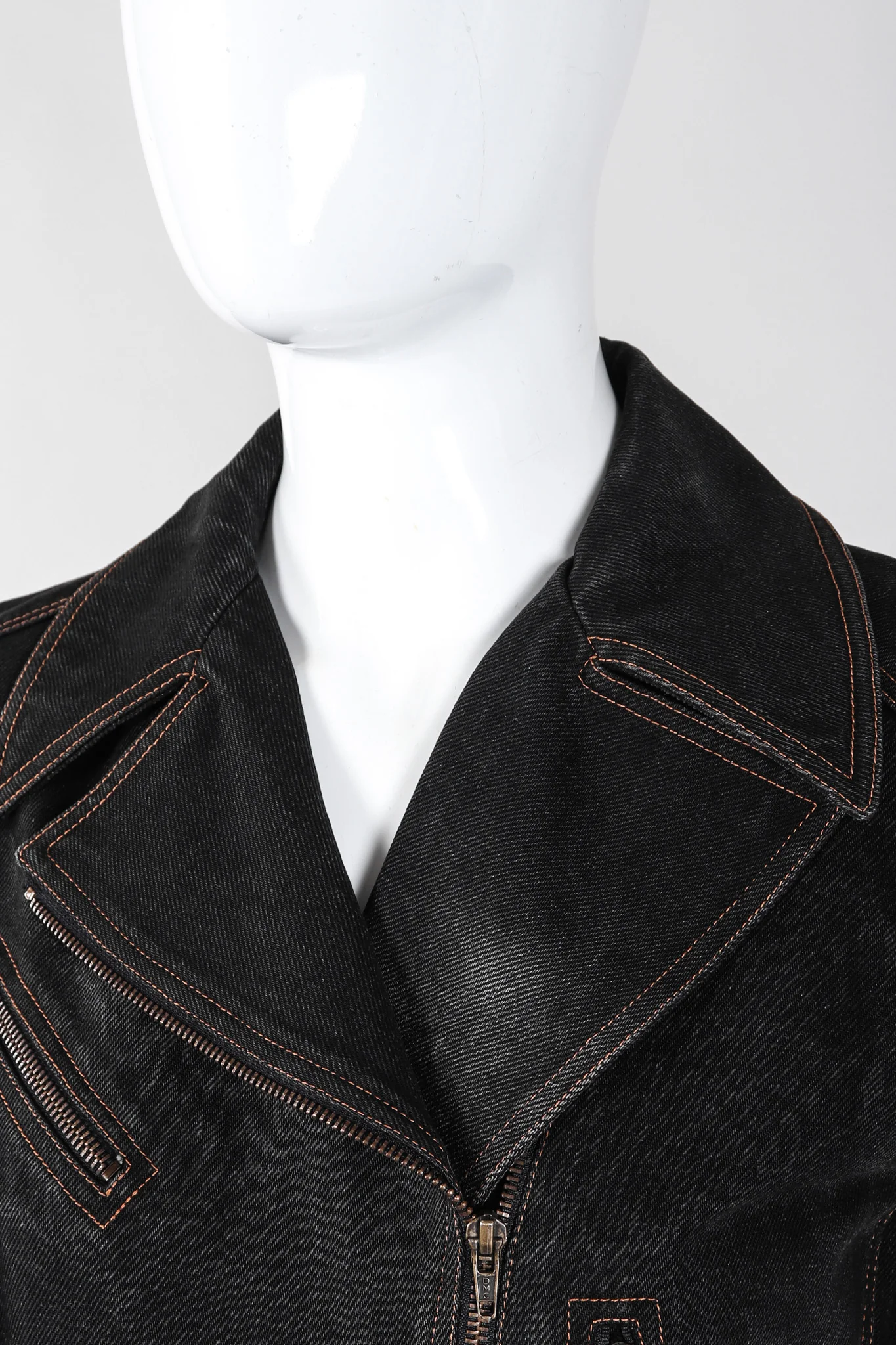 Denim Laced Moto Jacket - Image 11