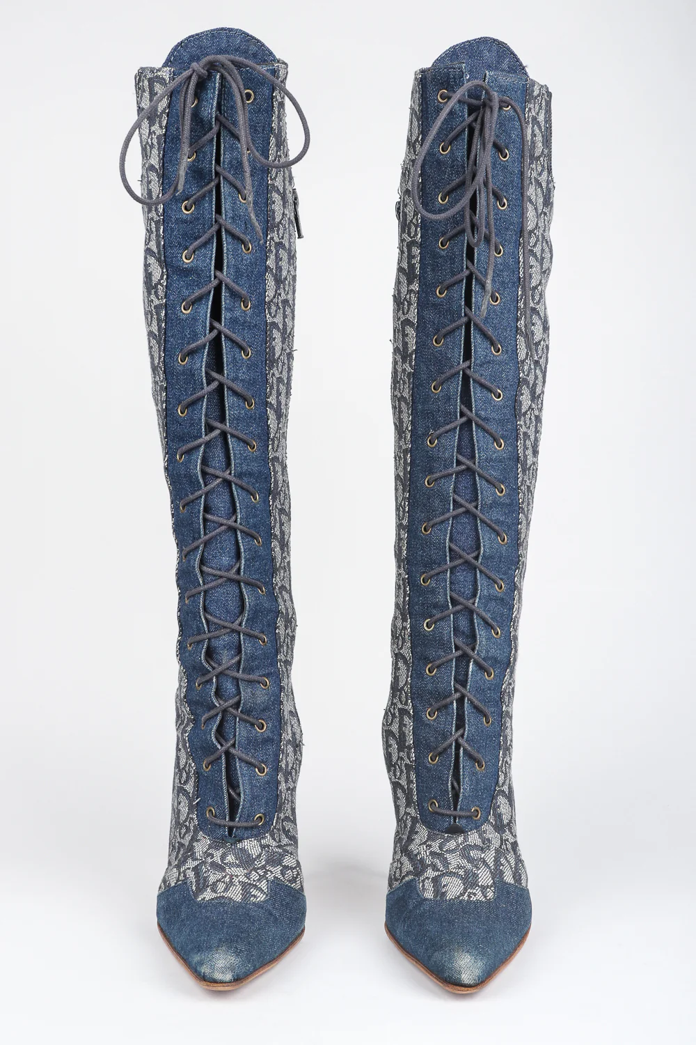 2000 Denim Monogram Boots - Image 4