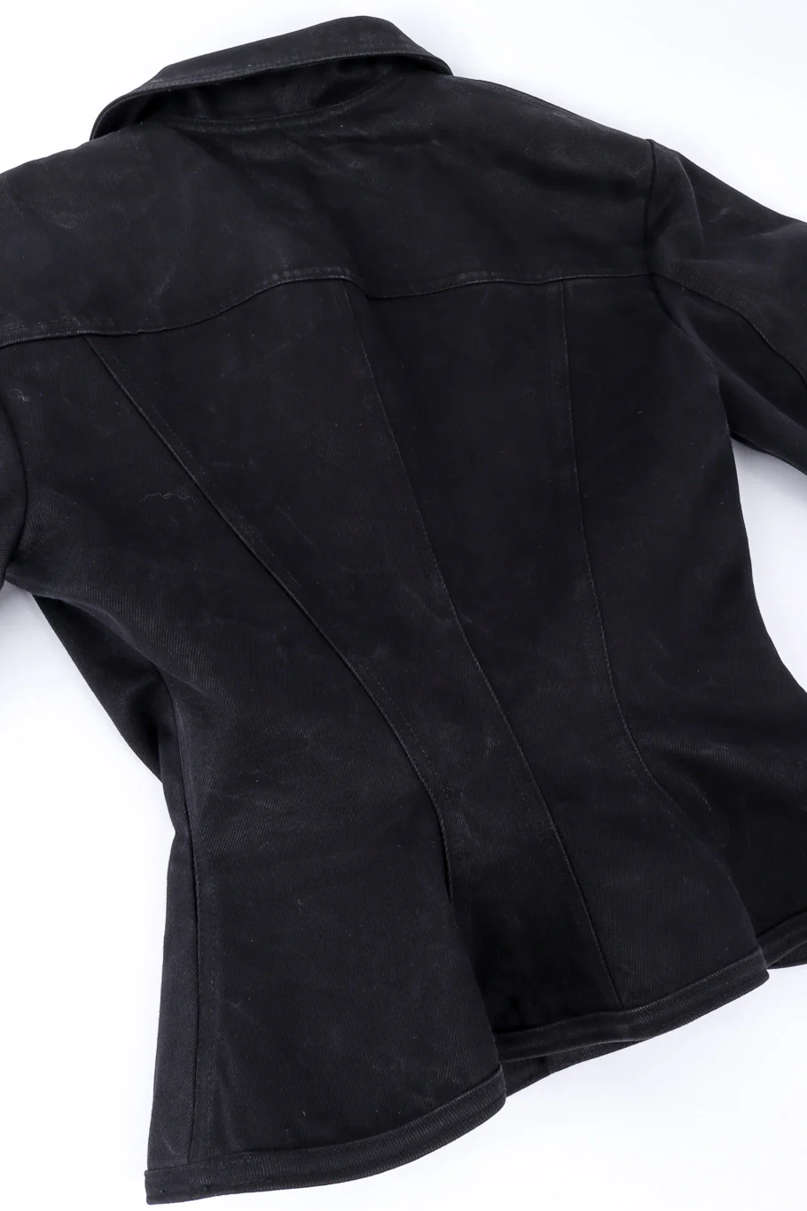 Denim Peplum Jacket - Image 7