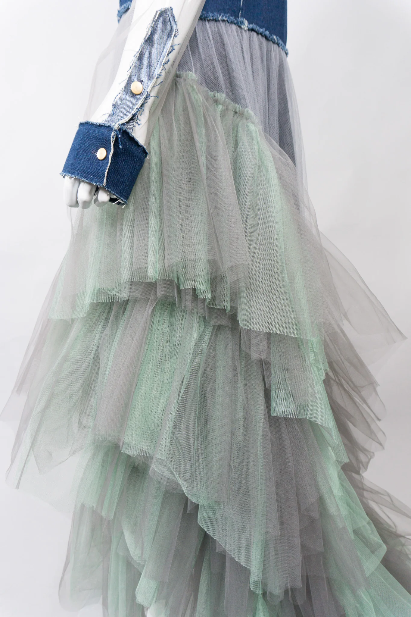 Denim Tulle Mermaid Dress - Image 2