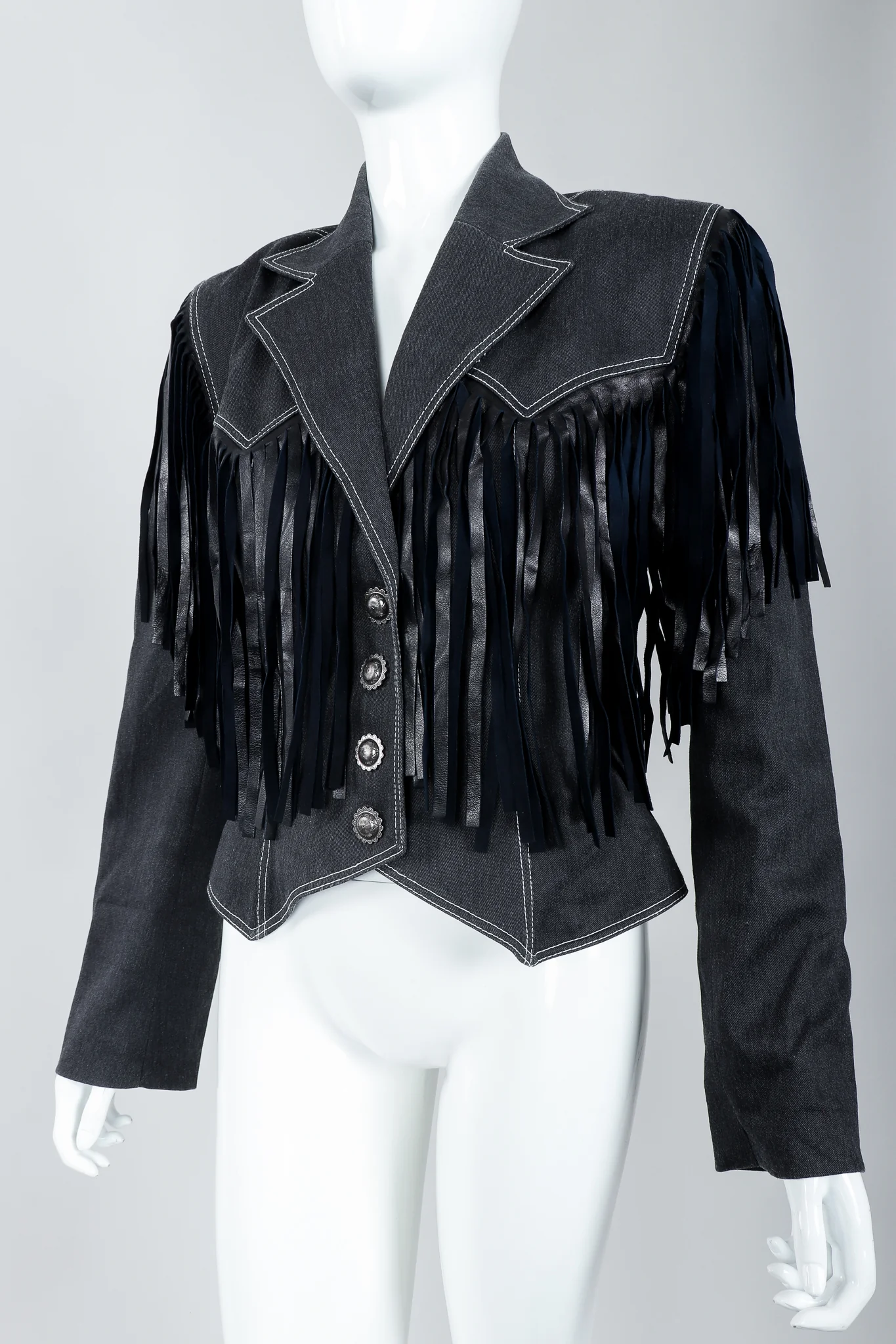 Denim Yoke Fringe Jacket