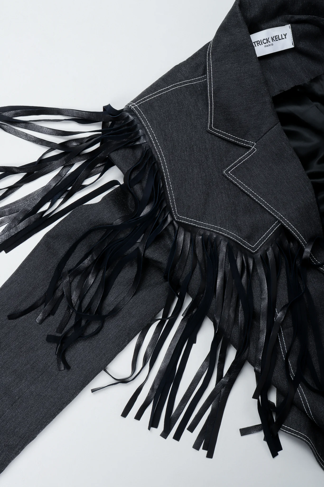 Denim Yoke Fringe Jacket - Image 8