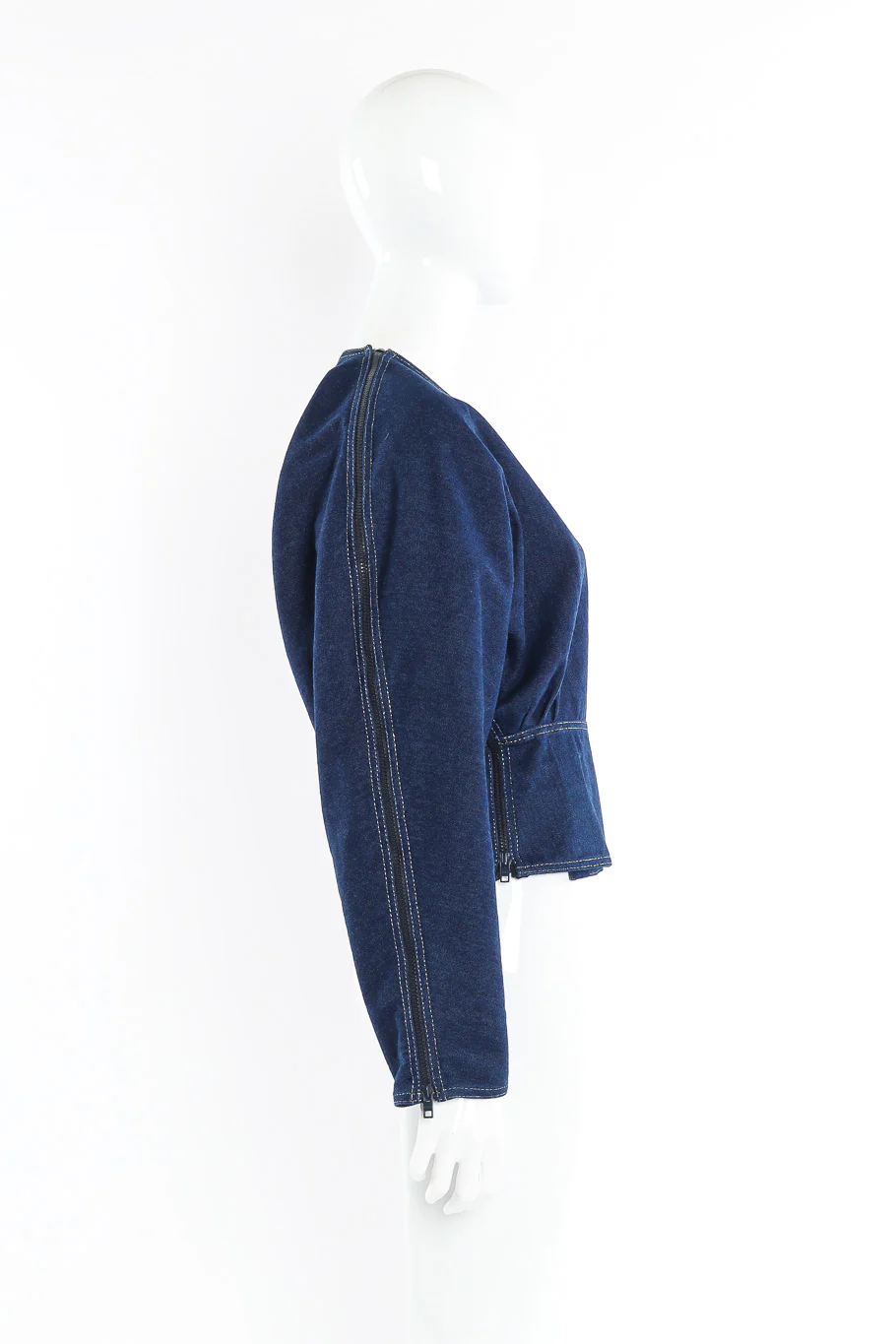 Denim Zip Dolman Jacket - Image 2
