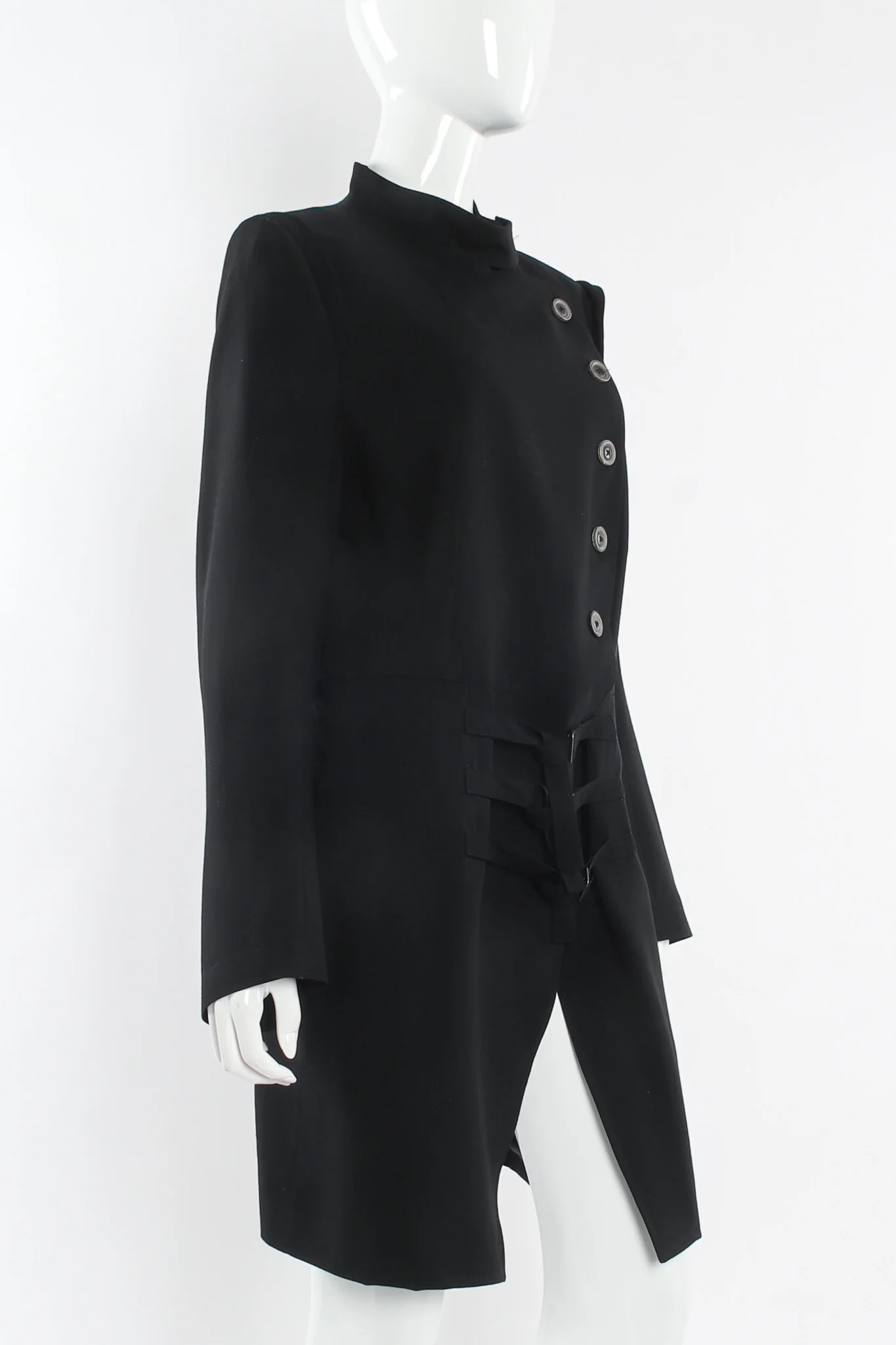 Diagonal Breasted Wool Jacket - Image 5