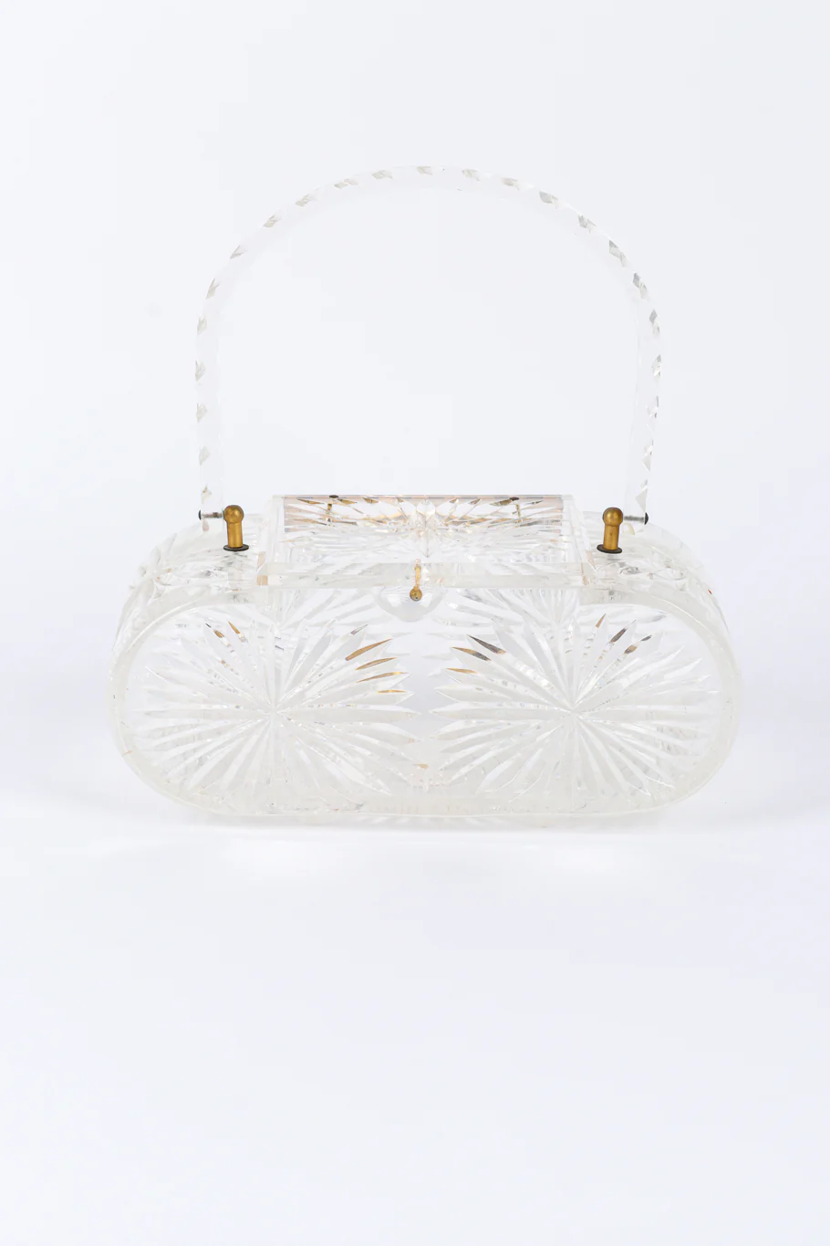 Diamond Cut Lucite Box Bag