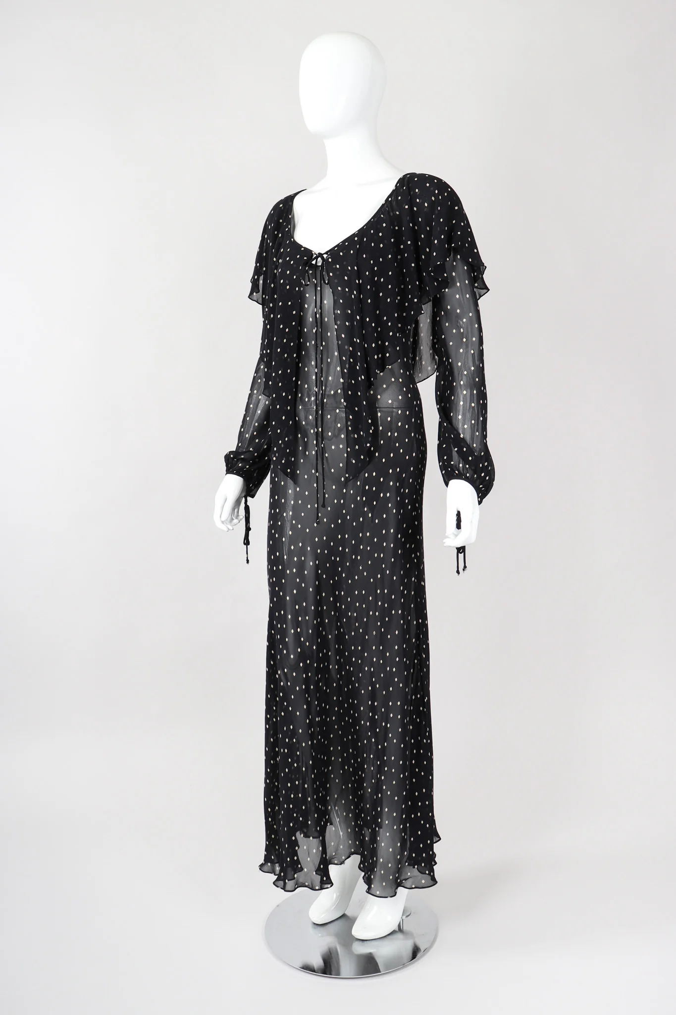 Diamond Dot Chiffon Bias Dress - Image 3