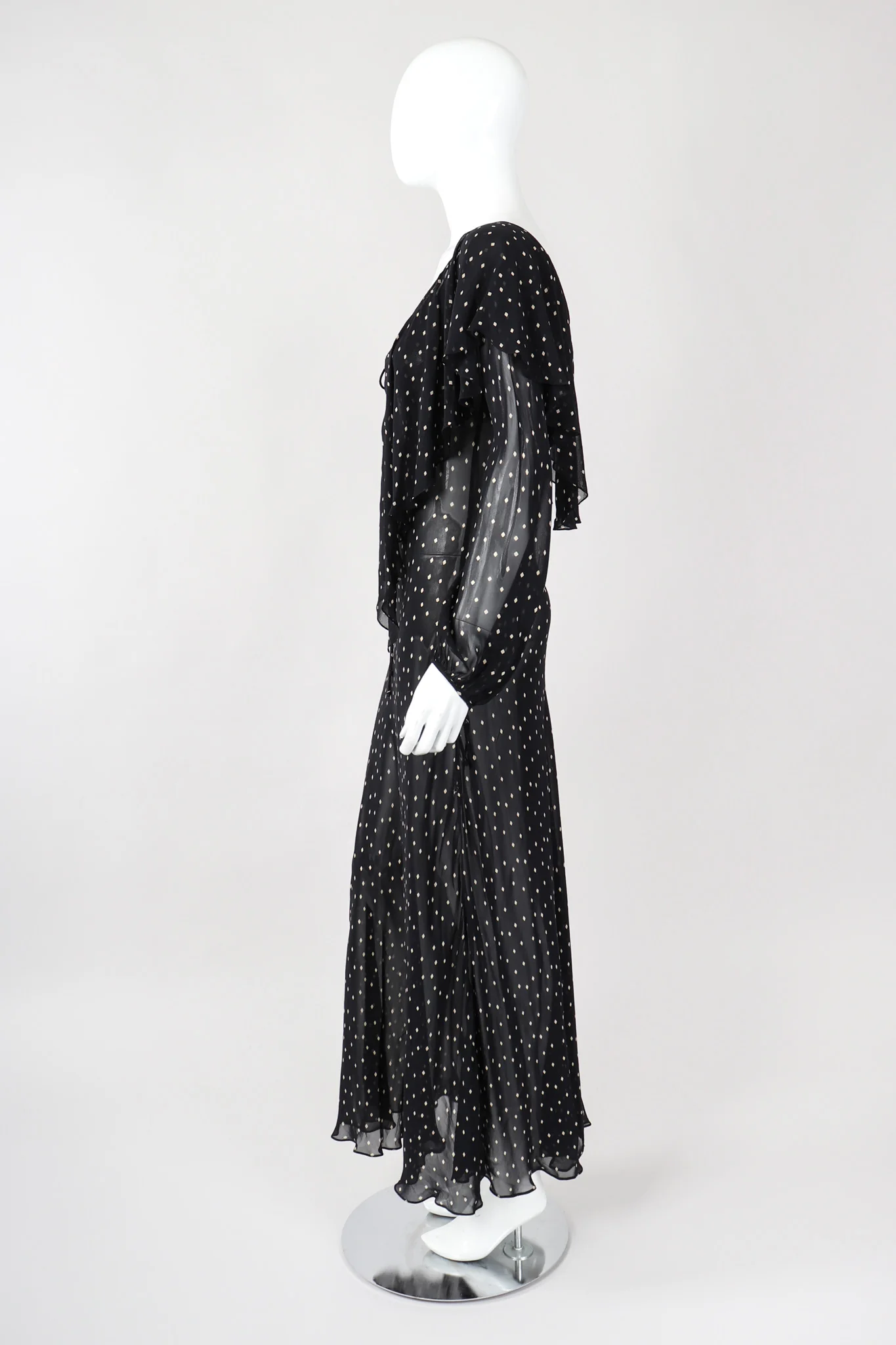 Diamond Dot Chiffon Bias Dress - Image 4