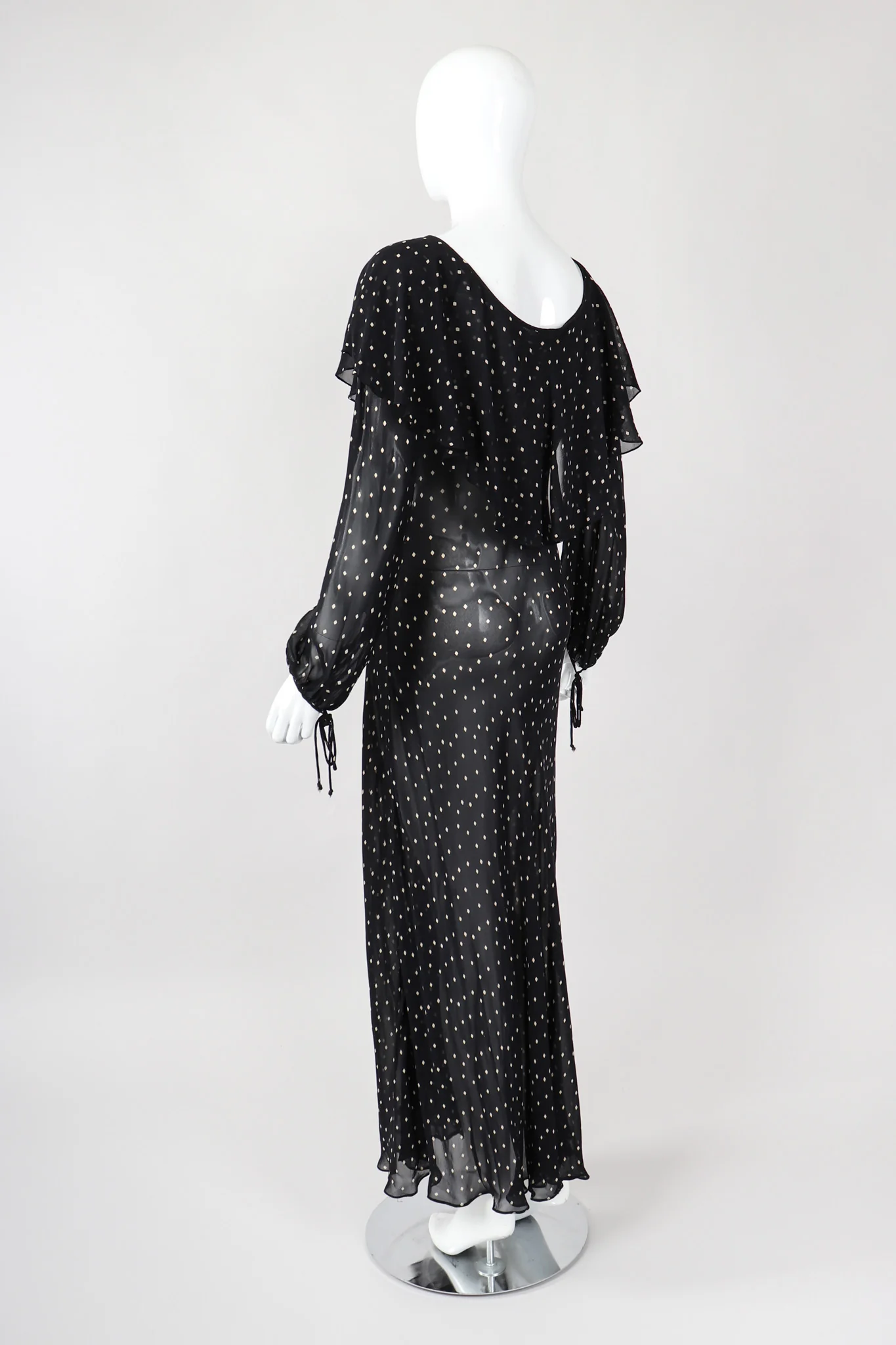 Diamond Dot Chiffon Bias Dress - Image 5