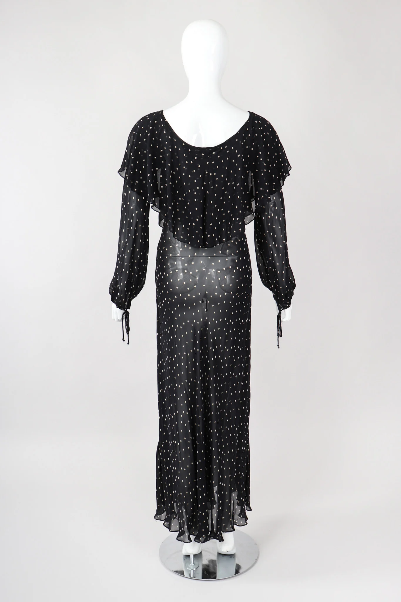 Diamond Dot Chiffon Bias Dress - Image 6