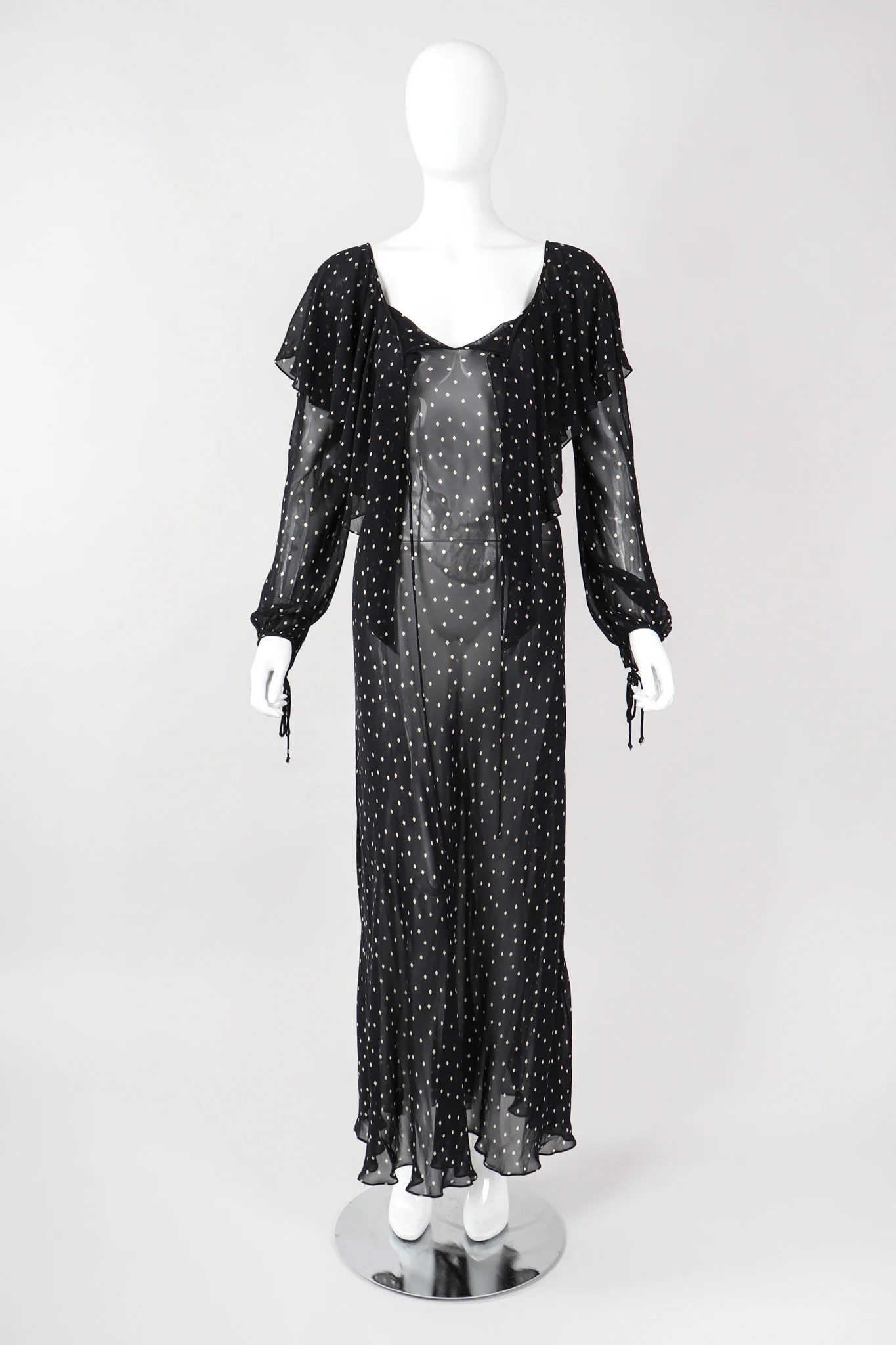 Diamond Dot Chiffon Bias Dress - Image 7