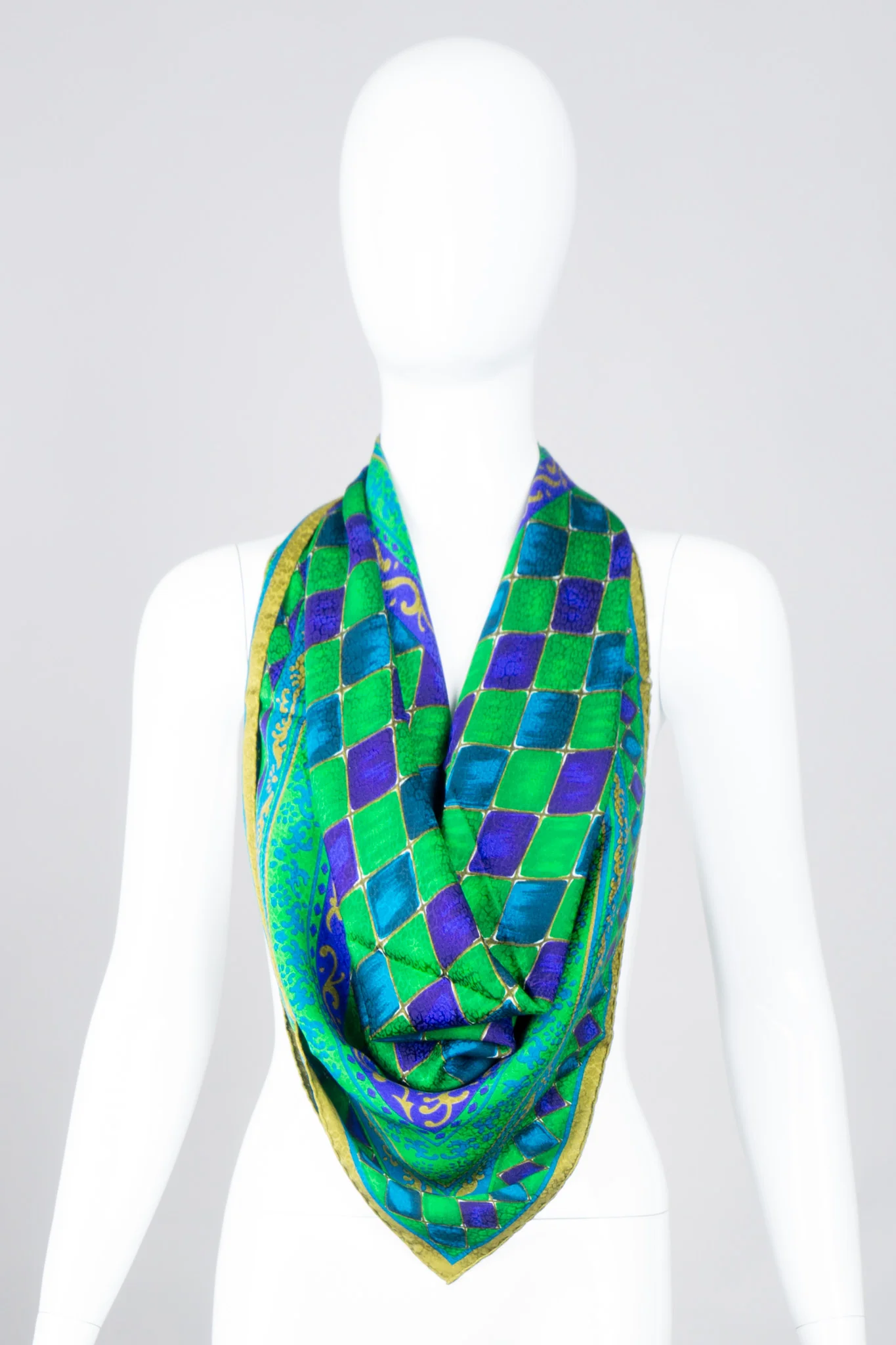 Diamond Harlequin Silk Scarf - Image 3