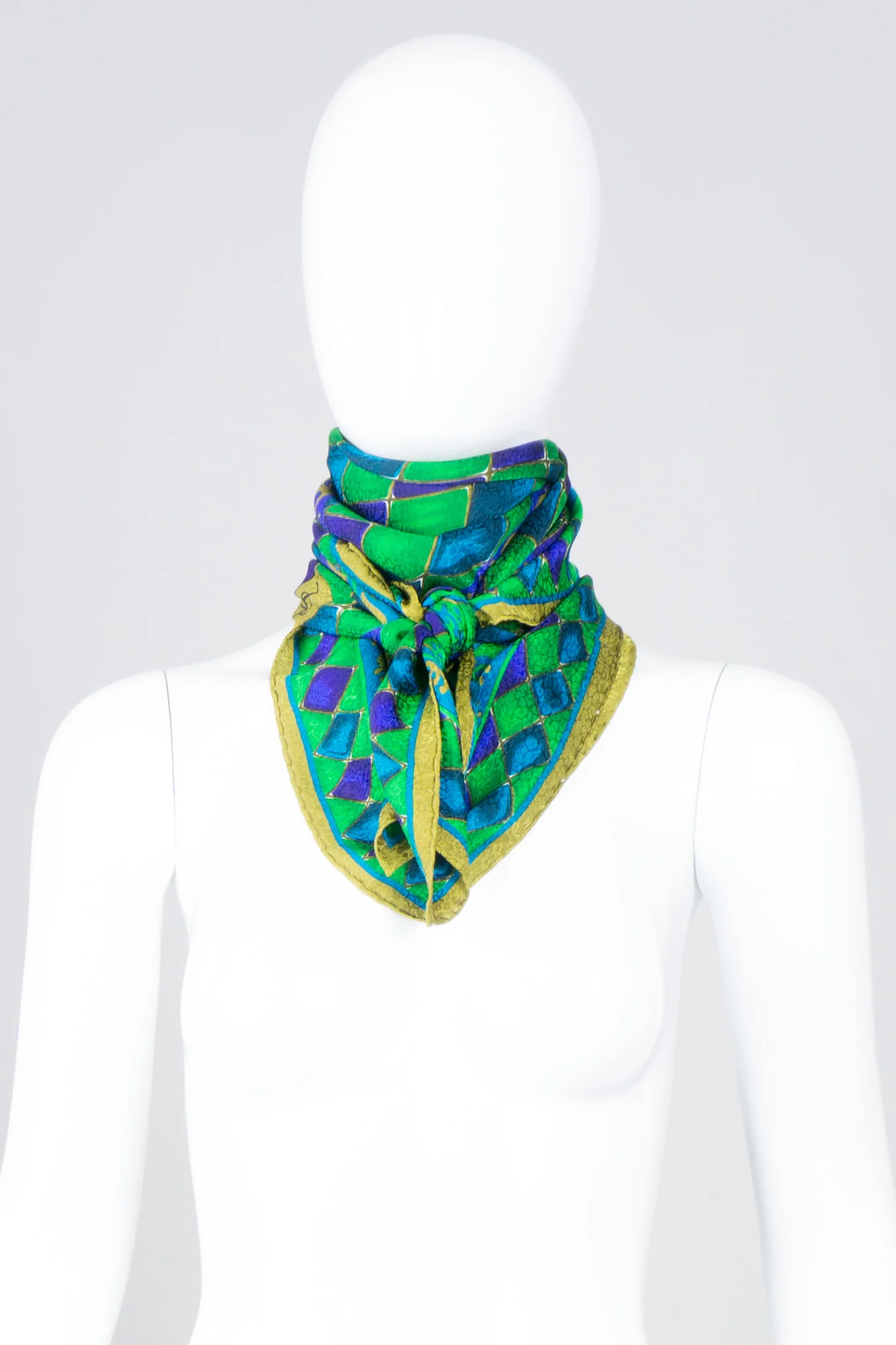 Diamond Harlequin Silk Scarf - Image 4