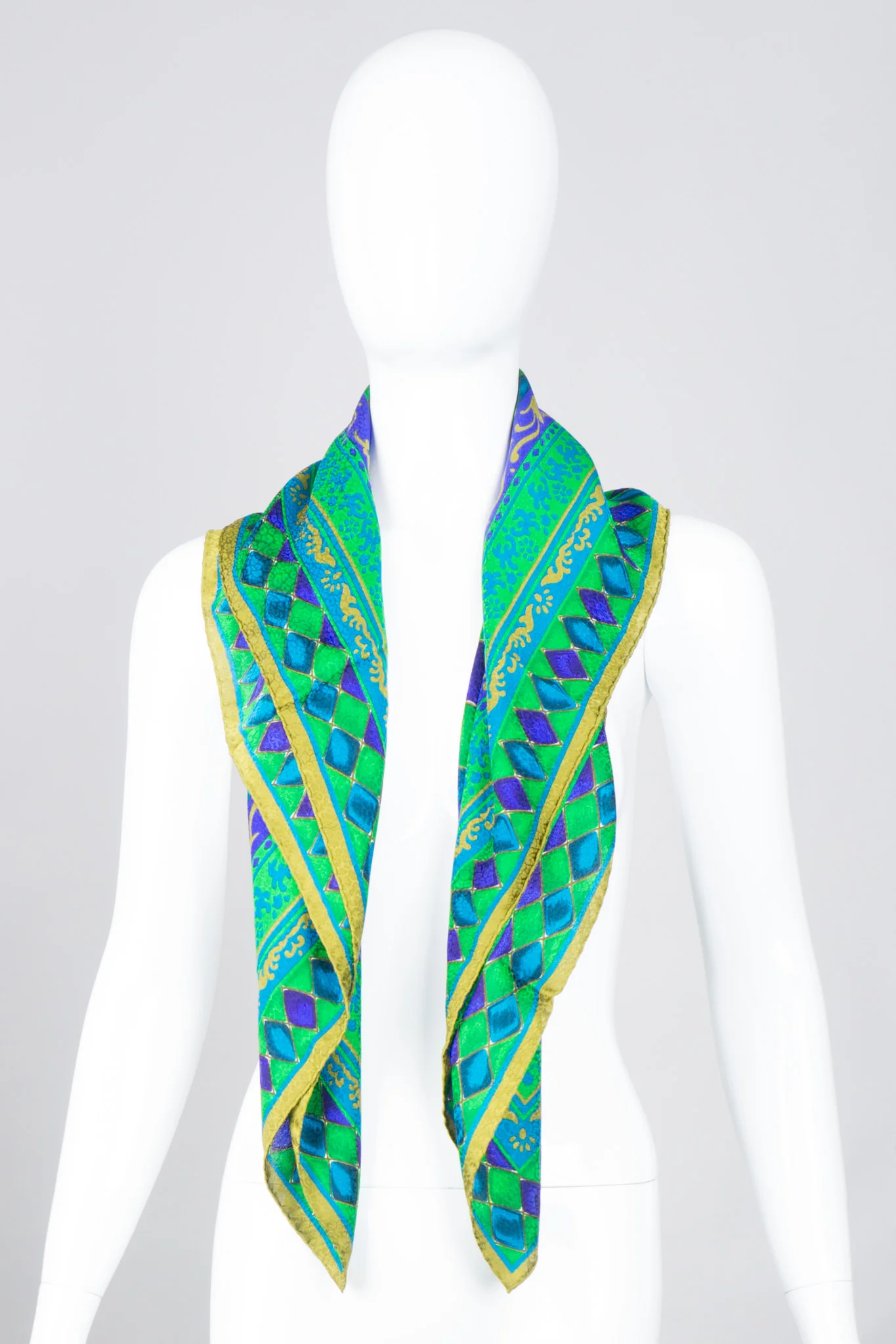Diamond Harlequin Silk Scarf - Image 5